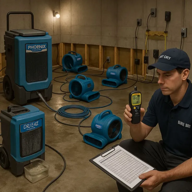 Structural Drying and Dehumidification process in Walton, KY